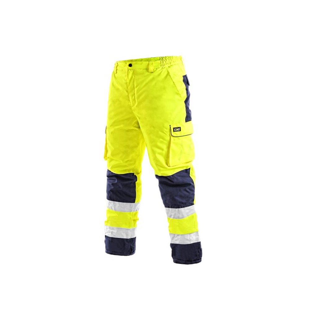 Spodnie CARDIFF, męskie, ostrzegawcze, zimowe, kolor żółty