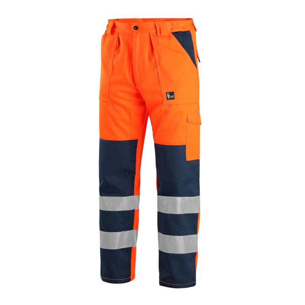 Spodnie CXS NORWICH, męskie, ostrzegawcze, kolor pomarańczowo-niebieski