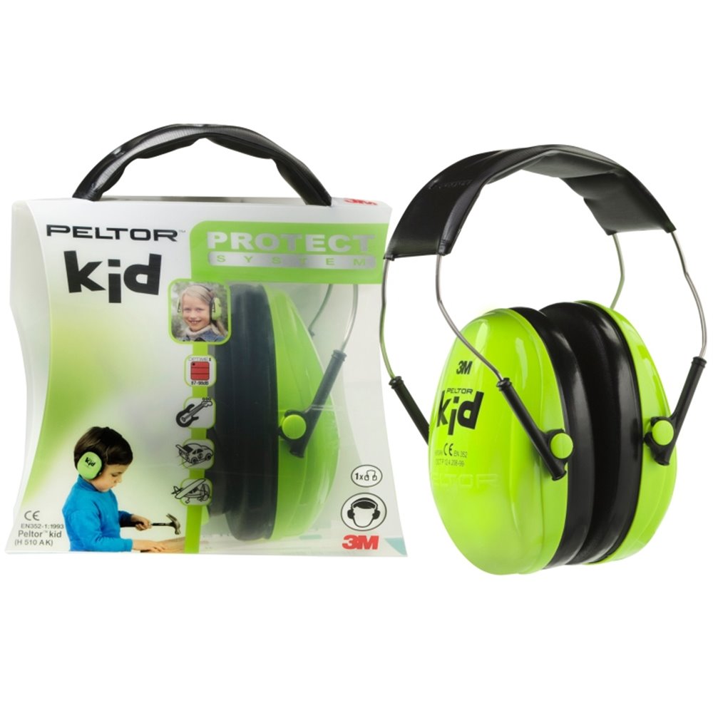 Ochronniki słuchu 3M™ Peltor™ Kid (H510AK-442), zielony neon (SNR 27 dB)